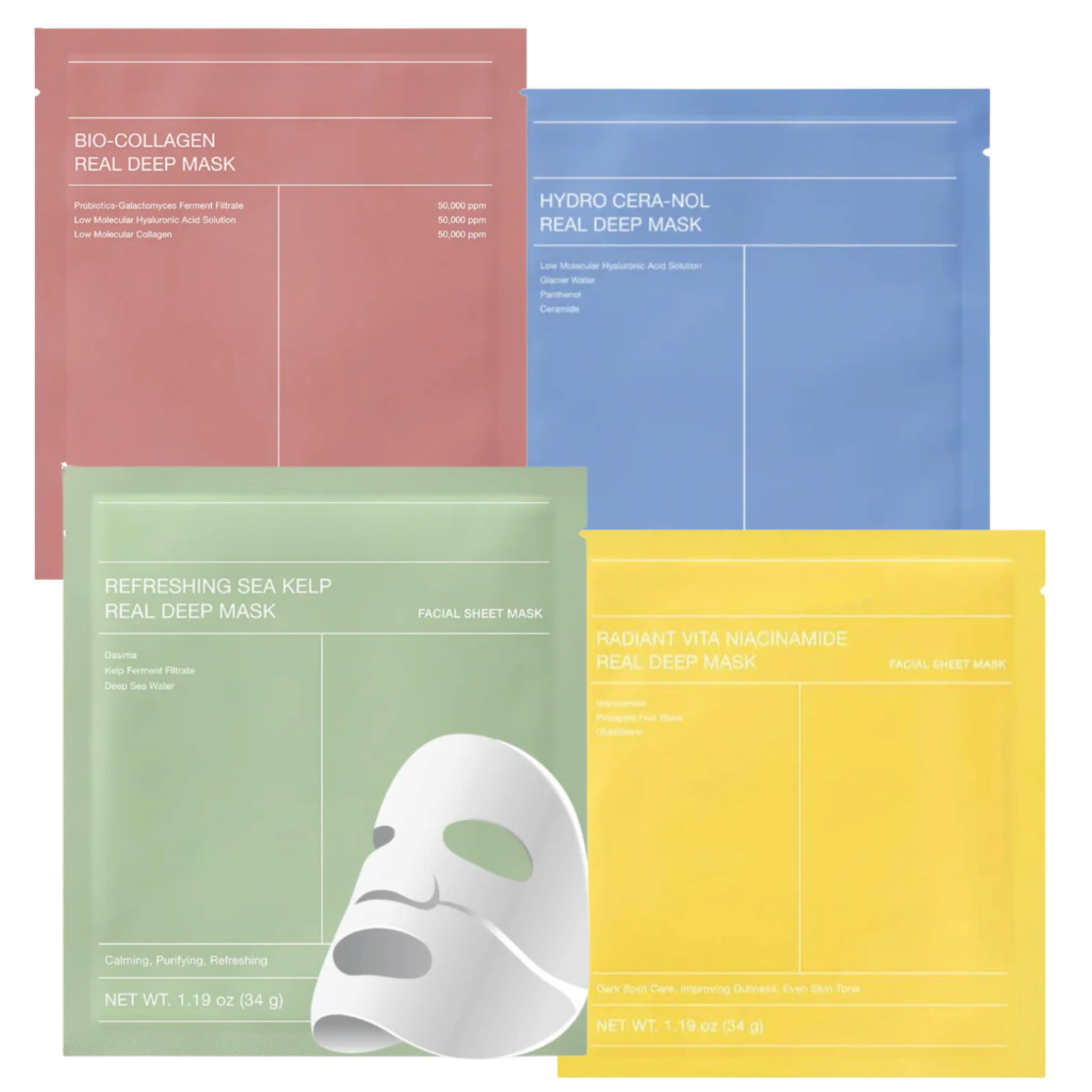 Nilana Korea Gesichtsmasken 4er Set