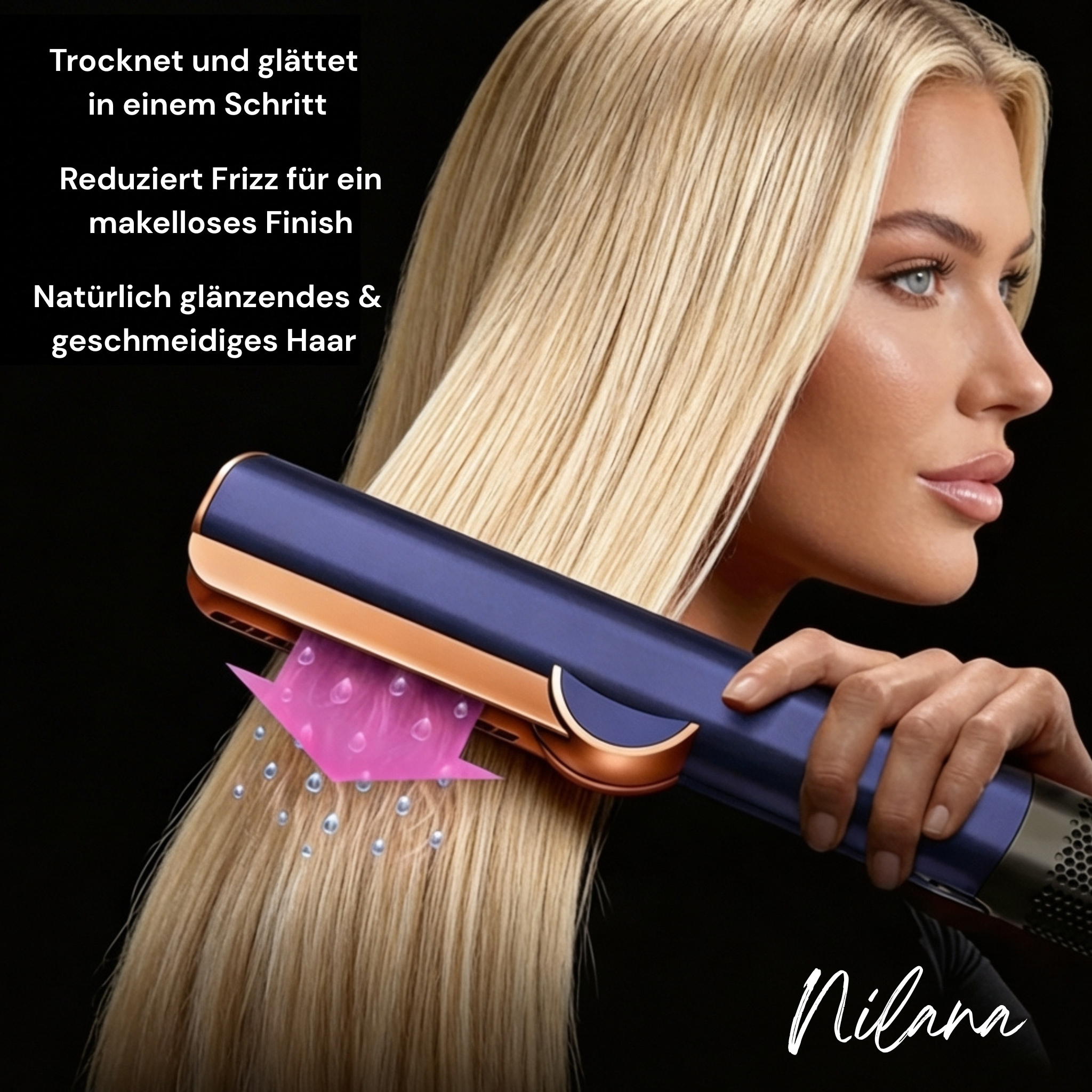 SilkAir Styler™ 2-in-1 Glätteisen mit Föhnfunktion & Ionentechnologie